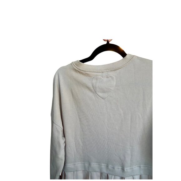 Dokuritu Sweatshirt Dress Women Crew Neck Long Sleeve Khaki X-Small - Picture 11 of 12